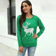 Fawn Reindeer jacquard christmas sweater Round neck women - EX-STOCK CANADA