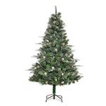 HOMCM 6FT Artificial Christmas Snow Pine Tree Holiday Home Xmas Decoration With Automatic Open, Pinecone, Green EX-STOCK Canada 