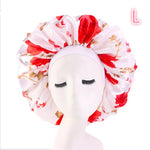 Beauty print Satin Silk Hair Bonnet for sleeping - EX-STOCK CANADA