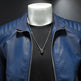 Men's Slim-Fit Faux Leather Motorcycle Jacket – Black & Blue | XS–5XL 5