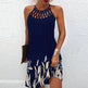 Fashion Print Dress Casual Halterneck Dresses For Women Summer Clothes - EX-STOCK CANADA