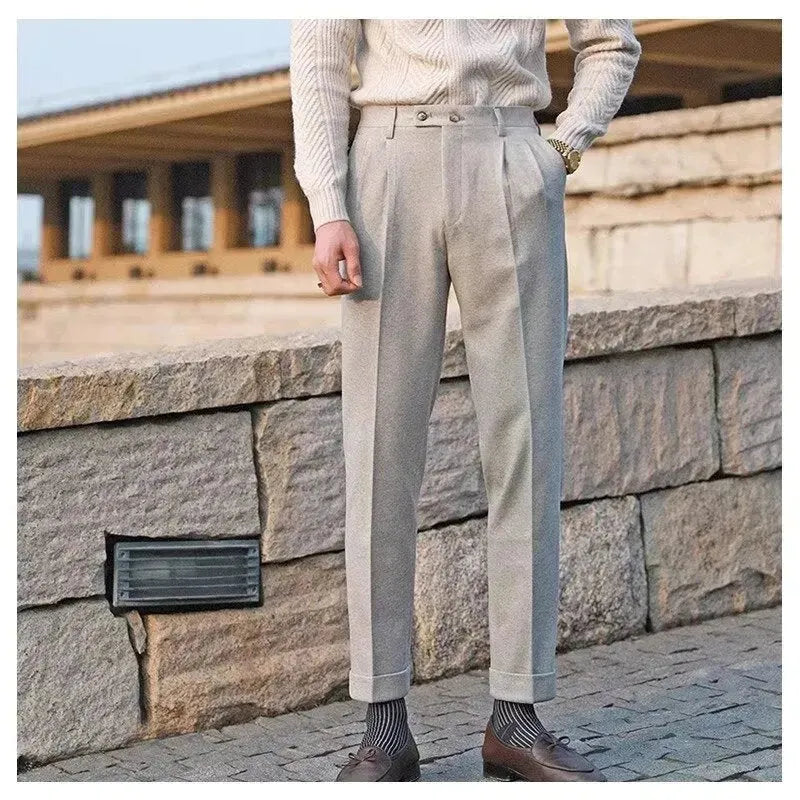 Woolen Draping Straight leg business office Work trouser for men - EX-STOCK CANADA