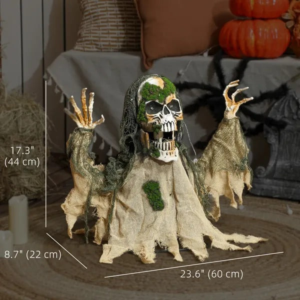 Halloween Animated Skeleton With Glowing LED Eyes, Animatronic Halloween Decorations, Battery Operated EX-STOCK Canada 