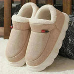 Winter Plush Cotton Shoes Women Men Warm Suede House Shoes For Parents Solid Color Thick-soled Garden Shoes Outdoor - EX-STOCK CANADA