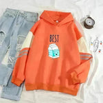 Color Matching Hoodie sweatshirt Top Pullover - EX-STOCK CANADA