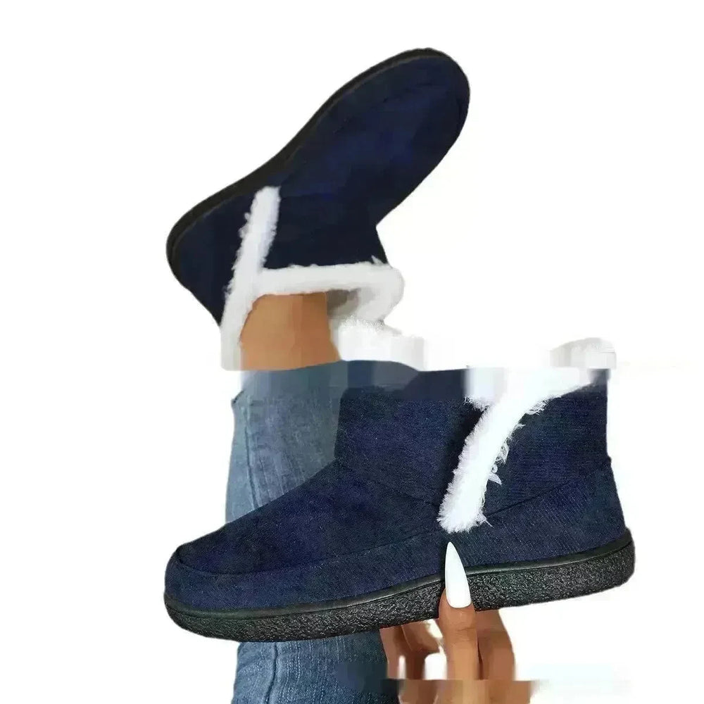 Insulated Cotton-padded Boot Shoes  Flat Bottom Solid Color Fleece Lined perfect for winter - EX-STOCK CANADA