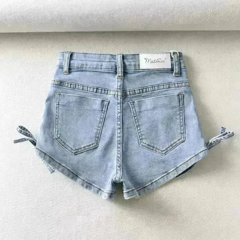 Fashionable And Personalized Bow Denim Shorts For Women - EX-STOCK CANADA