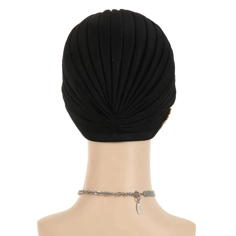 New Rhinestone Turban Cap For Women Pleated Elastic Head Wrap Stylish Ramadan Head Scarf Bonnet Chemo Cap Wedding African Hat - EX-STOCK CANADA