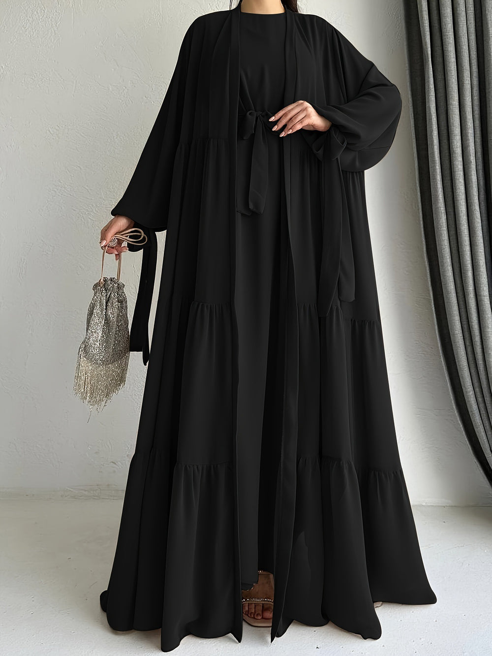 Muslim Solid Color Vest Dress Fashion EX-STOCK Canada 