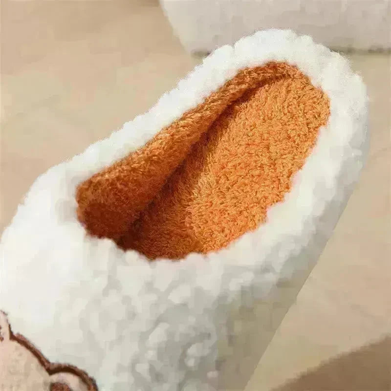 Cute Cartoon Bear Slippers For Couples Winter Warm Non-slip Floor Bedroom Slipper Home Men And Women House Shoes - EX-STOCK CANADA