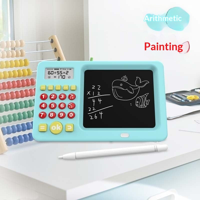 Kids Oral Math Calculator Toy – Addition, Subtraction, Multiplication & Division Training Machine (Blue, Pink, Yellow)