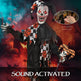Life Size Halloween Animated Clown With Red Light Up Eyes, Sound Activated Scary Halloween Decorations, Battery Operated EX-STOCK Canada 