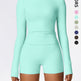 Women's Four Seasons Sports Suit, Women's Long Sleeve Round Neck Sports T-shirt And High Waist Tight Shorts Yoga Suit. EX-STOCK