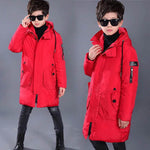 Boys Down Jacket Mid-length White Duck Down Hooded - EX-STOCK Canada
