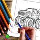 Monster Truck Ausmalbuch für Kinder & Erwachsene – 28 Seiten Stressabbau Ausmalbuch | 20×20 cm 4