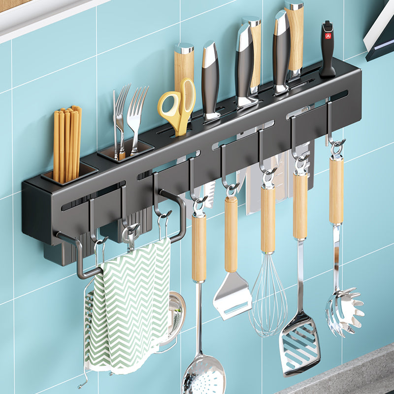 Wall-Mounted No-Drill Kitchen Utensil Rack with Hooks — product view 1 of 17 | EX-STOCK