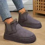 Botas de nieve de invierno moda zapatos de algodón plano de lana gruesa