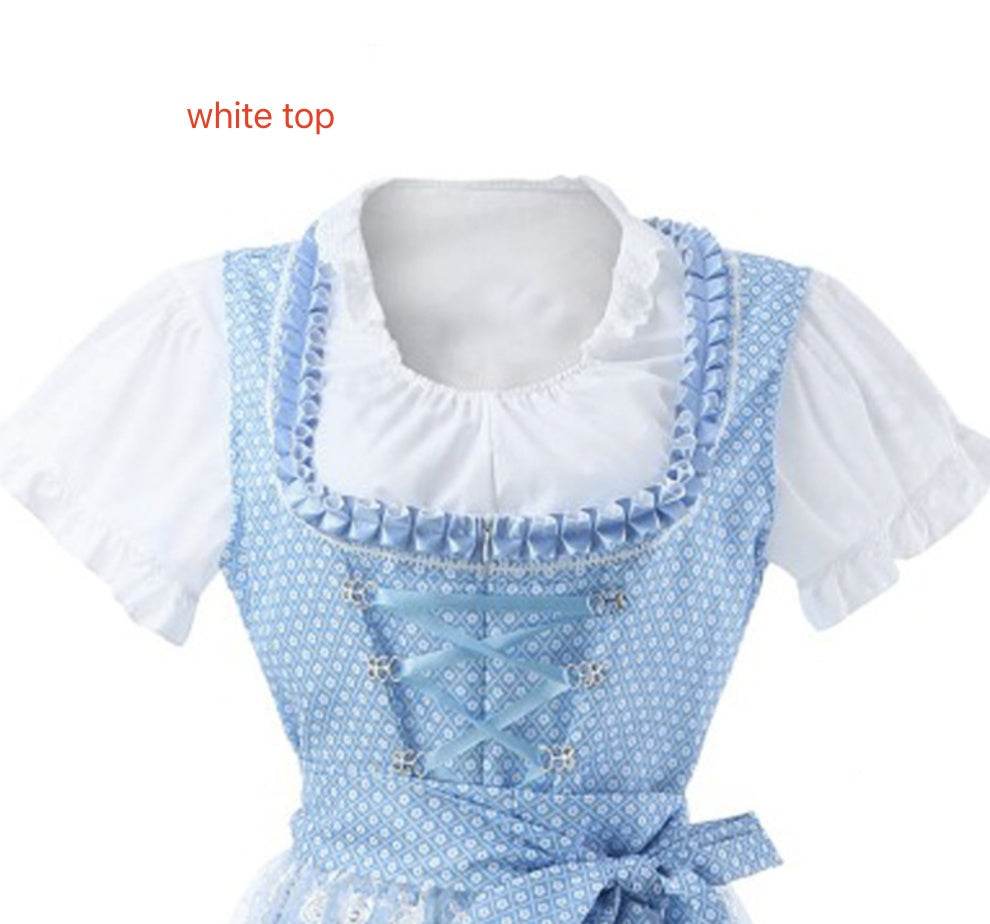 Halloween Munich Beer Long Short-sleeved Printed Lace-up Dress EX-STOCK