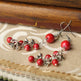 Ethnic Style Jewelry Red Pearl Seedling Silver Beaded Earrings - EX-STOCK CANADA