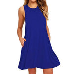 Casual Summer dress Women Pocket Dress Ladies beach mini dress