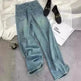 Starry Diamond In The Debris Rhinestone Straight Baggy Jeans Pant For Women - EX-STOCK CANADA