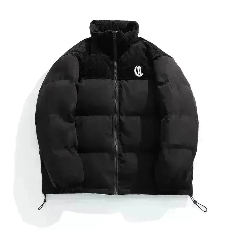 Men's Winter Corduroy Stitching Embroidery Cotton-padded Winter Coat - EX-STOCK CANADA