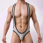Men's Mesh Breathable One-piece Underwear Bodysuit thong Vest Pants
