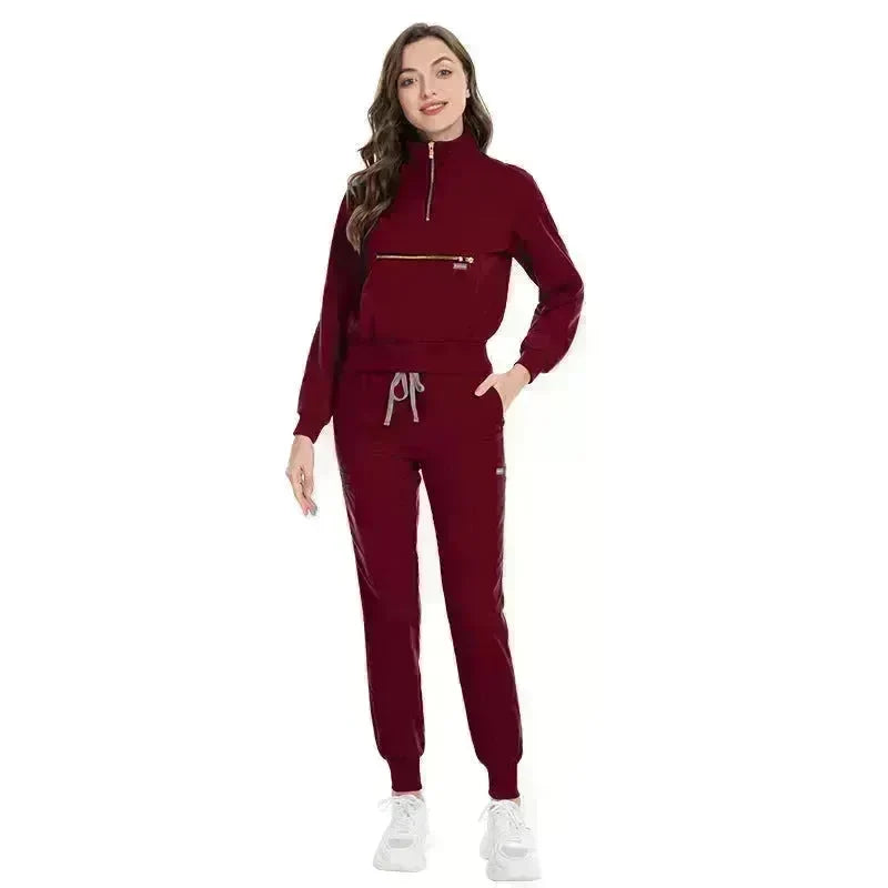 Leisure Jogging Surgical Gown Split Hospital Surgical Gown Stretch Nurse Suit EX-STOCK