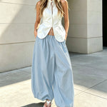 Women's Elastic-Waist Balloon Wide-Leg Pants — product view 12 of 13 | EX-STOCK