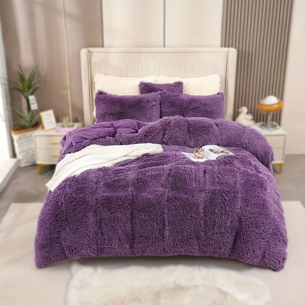 4PCs Plush Duvet Cover Set Luxury Ultra Soft Velvet Duvet EX-STOCK Canada 
