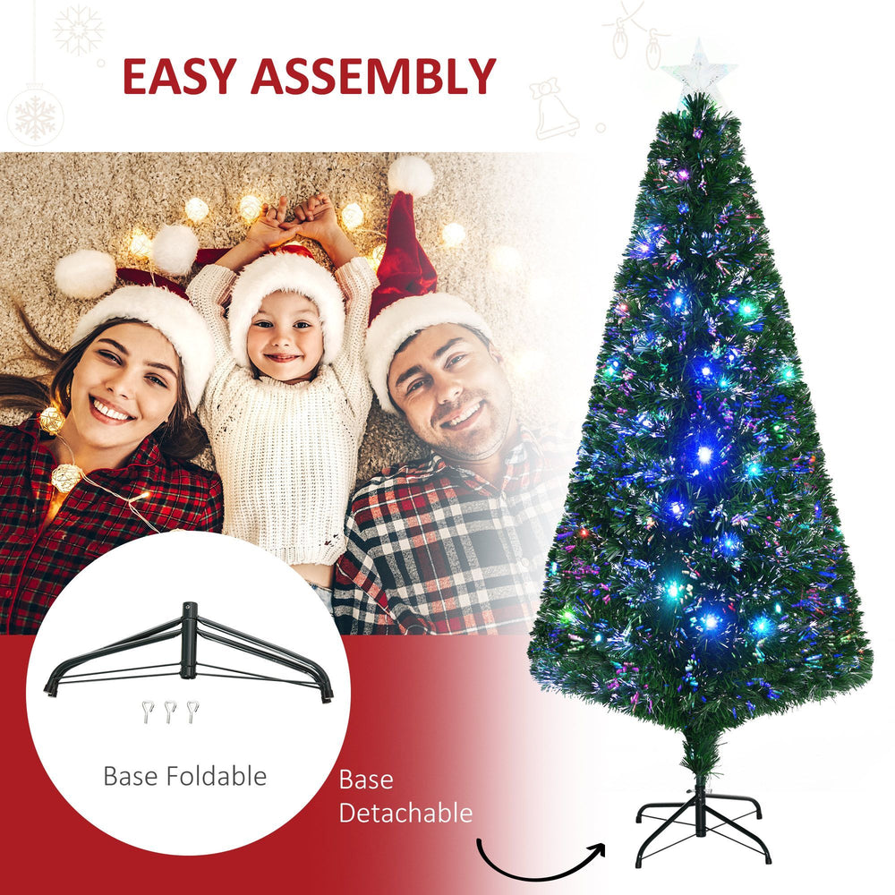 6FT Pre-lit LED Artificial Christmas Tree Scattered Holiday With Stand, Green EX-STOCK Canada 