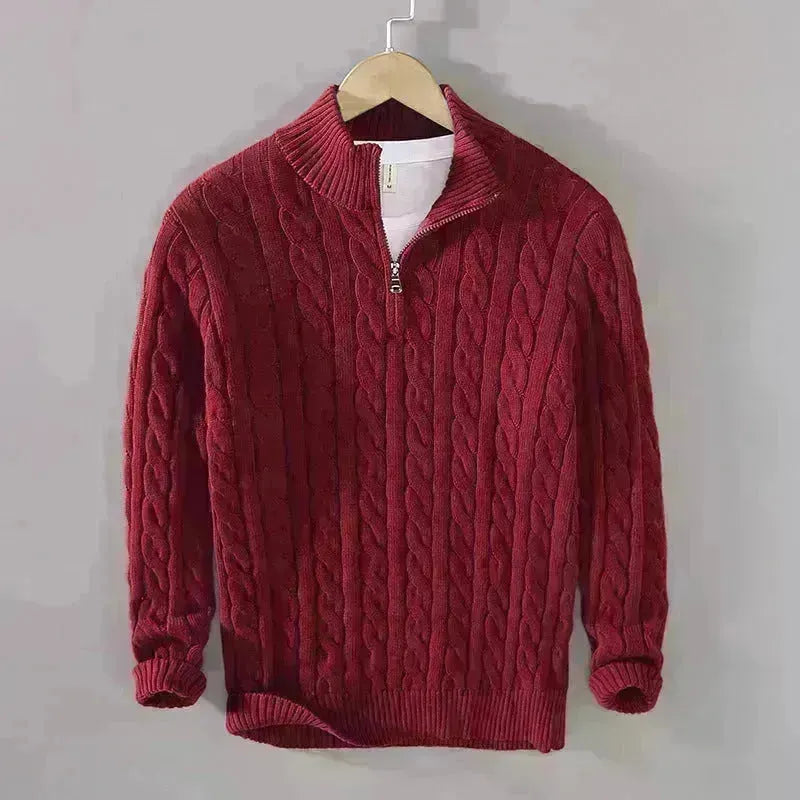 Suéter de jarra de punto de punto medio de punto de invierno para hombres
