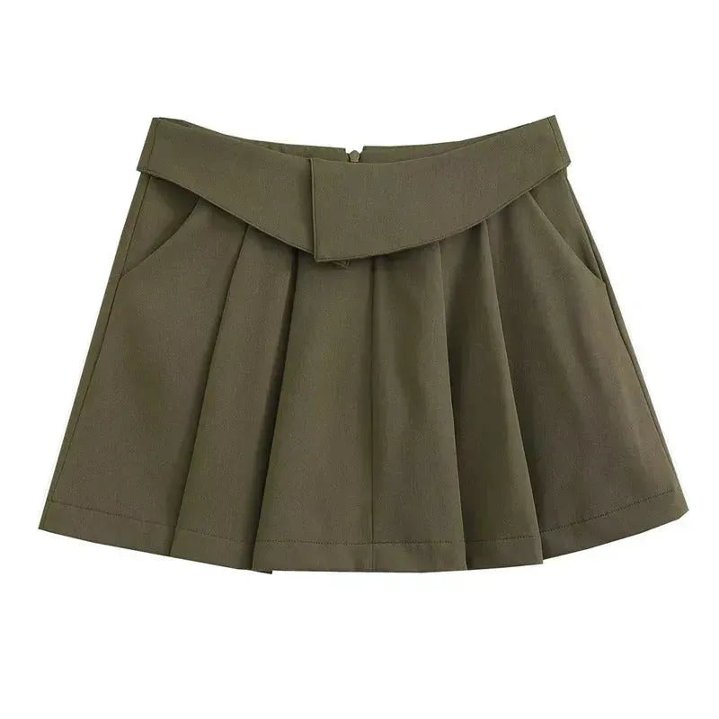 European And American Style College Style High Waist Mini Pleated Skirt - EX-STOCK CANADA