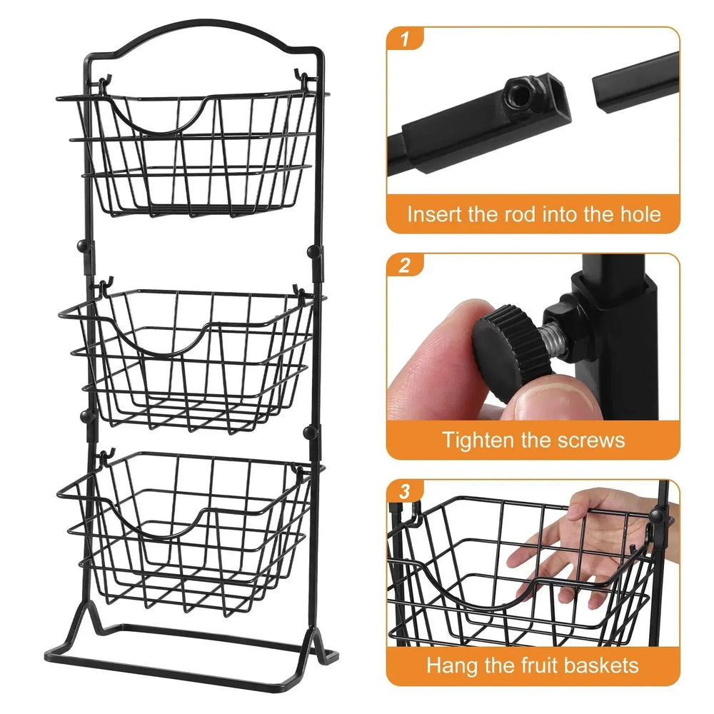 Simple Multi-layer Iron Can Be Shaken Storage Shelf Kitchen Organizer - EX-STOCK CANADA