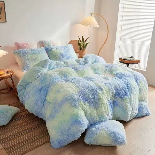 Mink Velvet Four Piece Set Long Plush Crystal Velvet Duvet Cover EX-STOCK Canada 