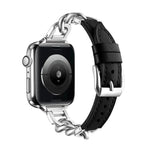 Women Leather and Stainless Steel Watch Strap for Apple  iwatch - EX-STOCK CANADA