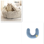 2 In 1 Dog And Cat Bed Pet Winter Bed Round Plush Warm Bed House Soft Long Plush Pets Bed Pet Products EX-STOCK Canada 