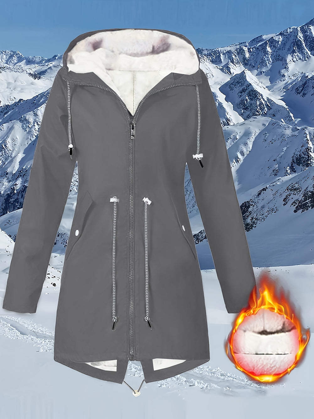 Women's Hooded Plush-Lined Coat – 6 Colours, S–5XL