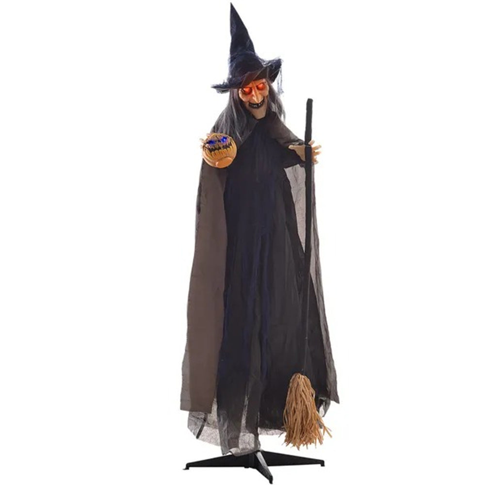 6.2' Life Size Decoration Animatronic Witch W Broomstick Outdoor Halloween, Sound  Motion Activated W Light Up Eyes EX-STOCK Canada 