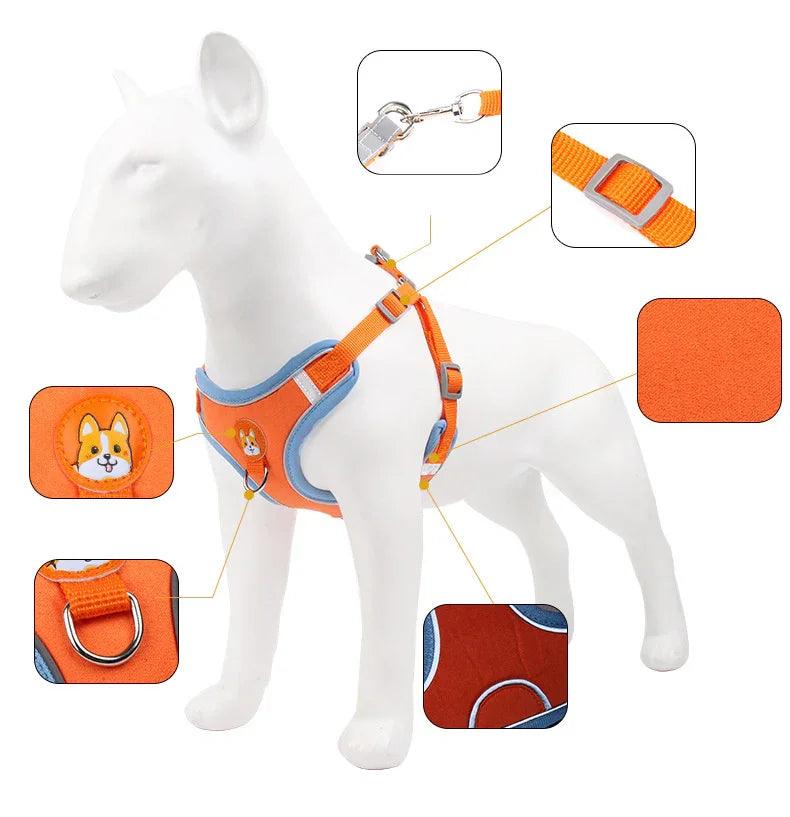 Harnais pour chien Harnais pour chat Laisse réfléchissante pour chiens Sangle de poitrine en mesh douxEX-STOCK Canada 