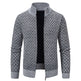 Thickened Plaid Print Jacket Cardigan Fashion Slim Fit Zipper Stand Collar Sweater Winter Men's Casual Long Sleeve Knitted Top Clothing EX-STOCK Canada 