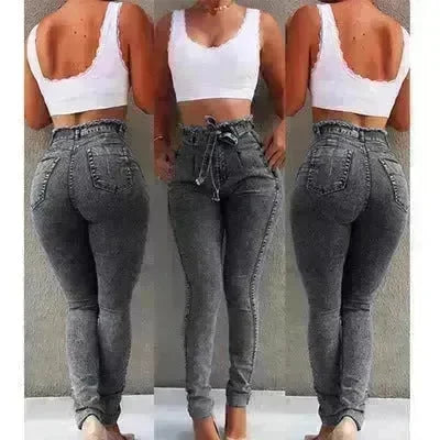 High Waist Fringed jeans Bootcut Pant Women - EX-STOCK CANADA