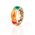 Anillo de resina de flores secas