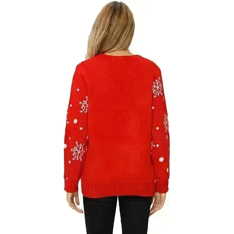 Christmas Reindeer Jacquard Knitted Sweater - EX-STOCK CANADA