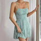 Women Fashion Printed Casual Spaghetti Strap Backless Mini Skater Dress - EX-STOCK CANADA