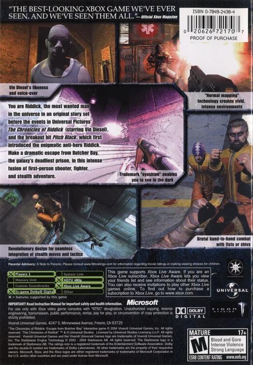 The Chronicles of Riddick: Escape From Butcher Bay [Platinum Hits] 