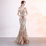 Evening Female V-neck Sexy Night Show Ladies Party Dinner Dress Host EX-STOCK Canada 