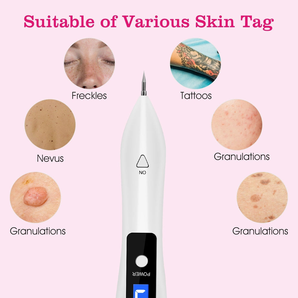 1Pc Skin Tag Repair Kit Portable Beauty Equipment Multi-Level With Home Usage USB Charging LCD Level Adjustable 6 Replaceable Needles EX-STOCK