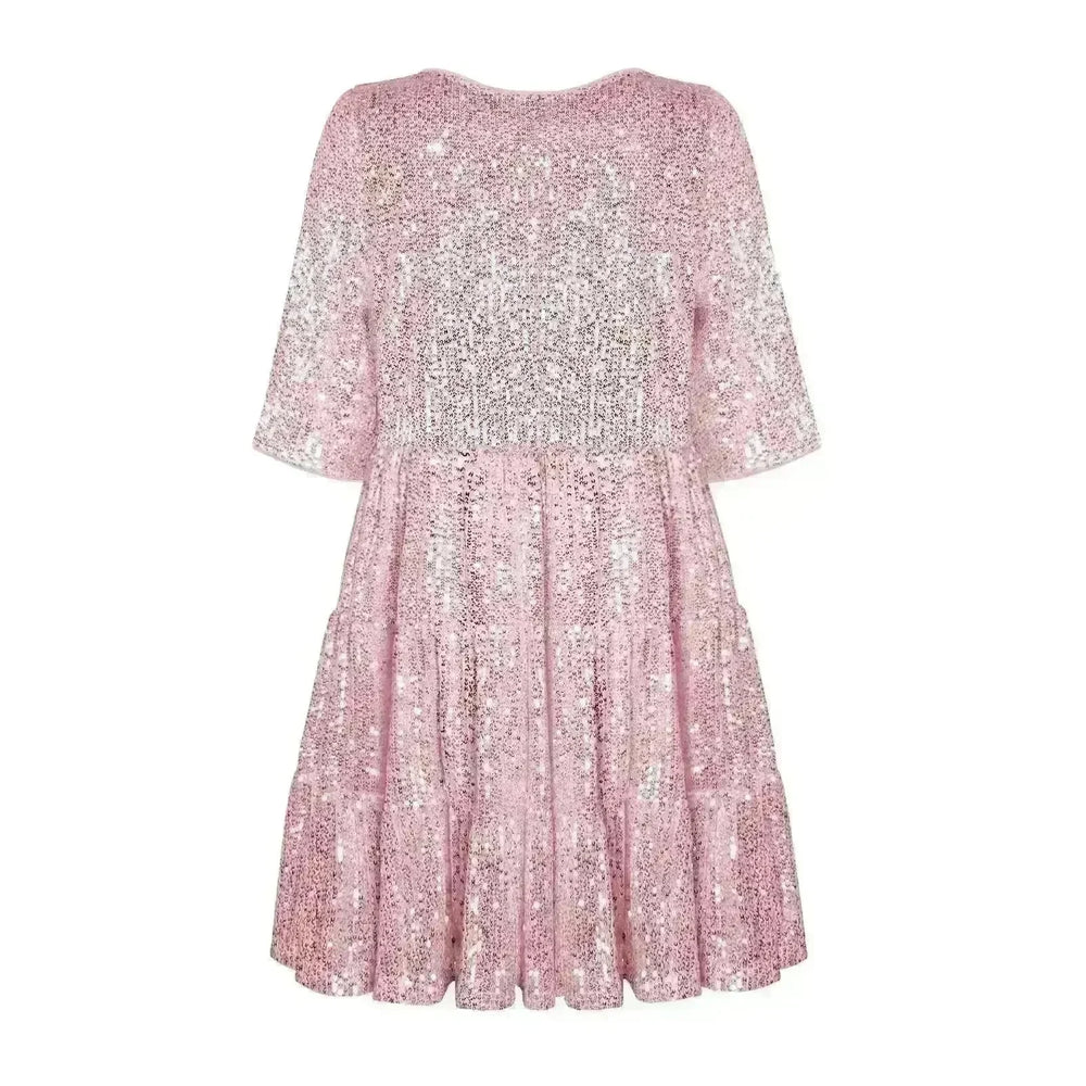 Elegant ladies Sequined Short Mini Skater Dress - EX-STOCK CANADA