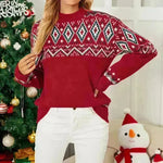 Loose Jacquard Christmas Sweater - EX-STOCK CANADA